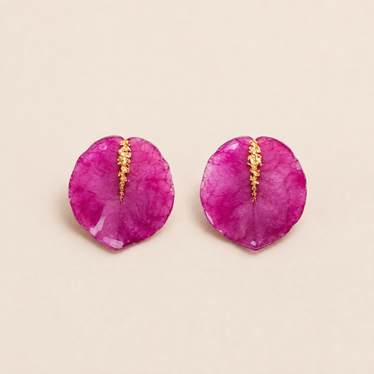 Boucles d'oreilles en pétales de Bougainvilliers
