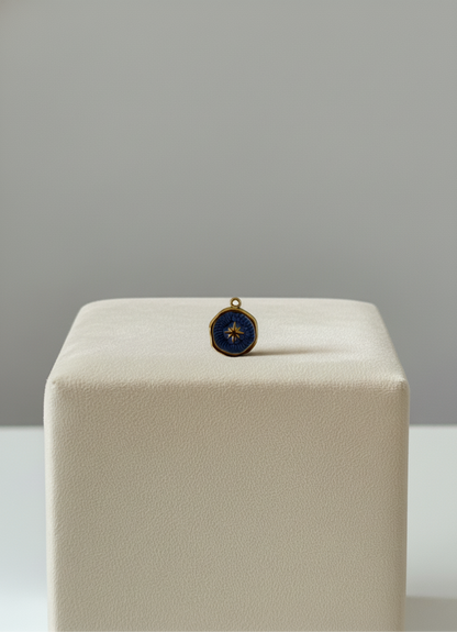 Médaillon Bleu Étoile Scintillante