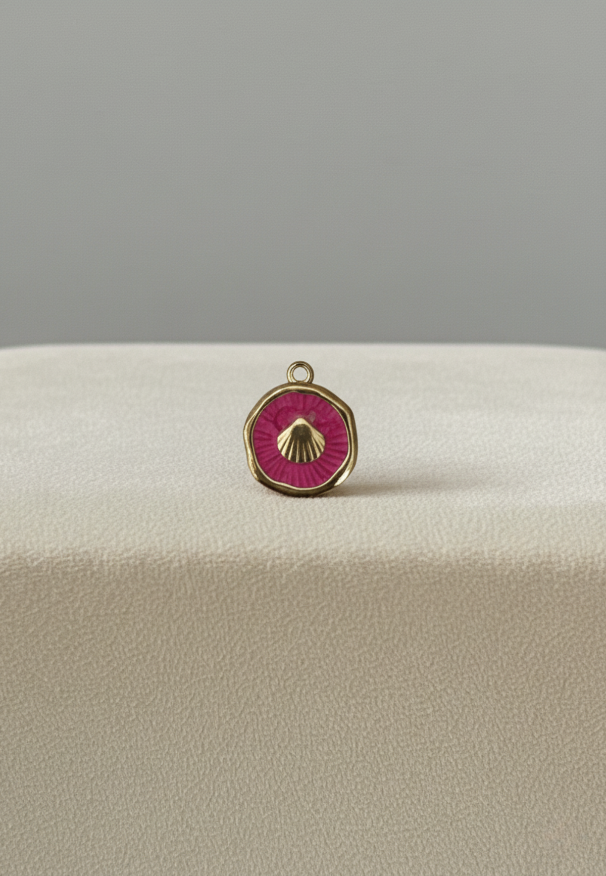 Médaillon Coquillage Rose Fuchsia