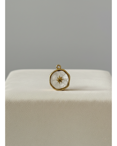 Médaillon Blanc Étoile Scintillante