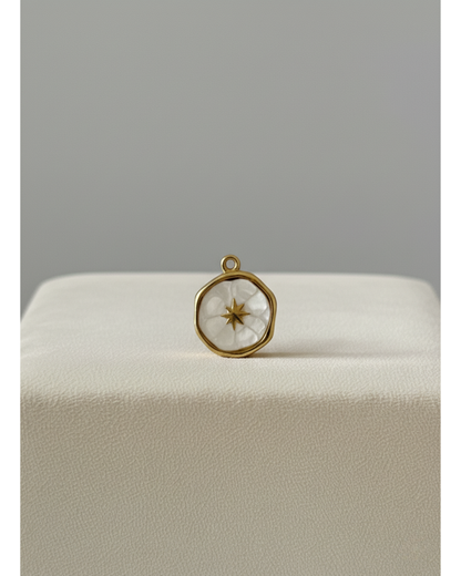 Médaillon Blanc Étoile Scintillante