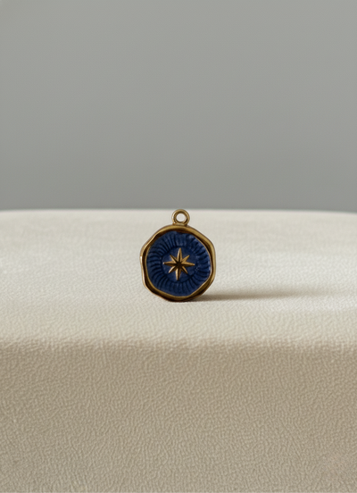 Médaillon Bleu Étoile Scintillante